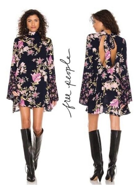 Free People Dresses & Skirts - Free People Tate Tunic Bell Sleeve tunic/Dress in Midnight Navy